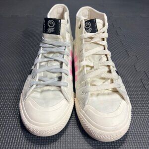 Adidas X André Saraiva Nizza Hi RF Shoes US Size 6.5 Canvas Upper White With Pin